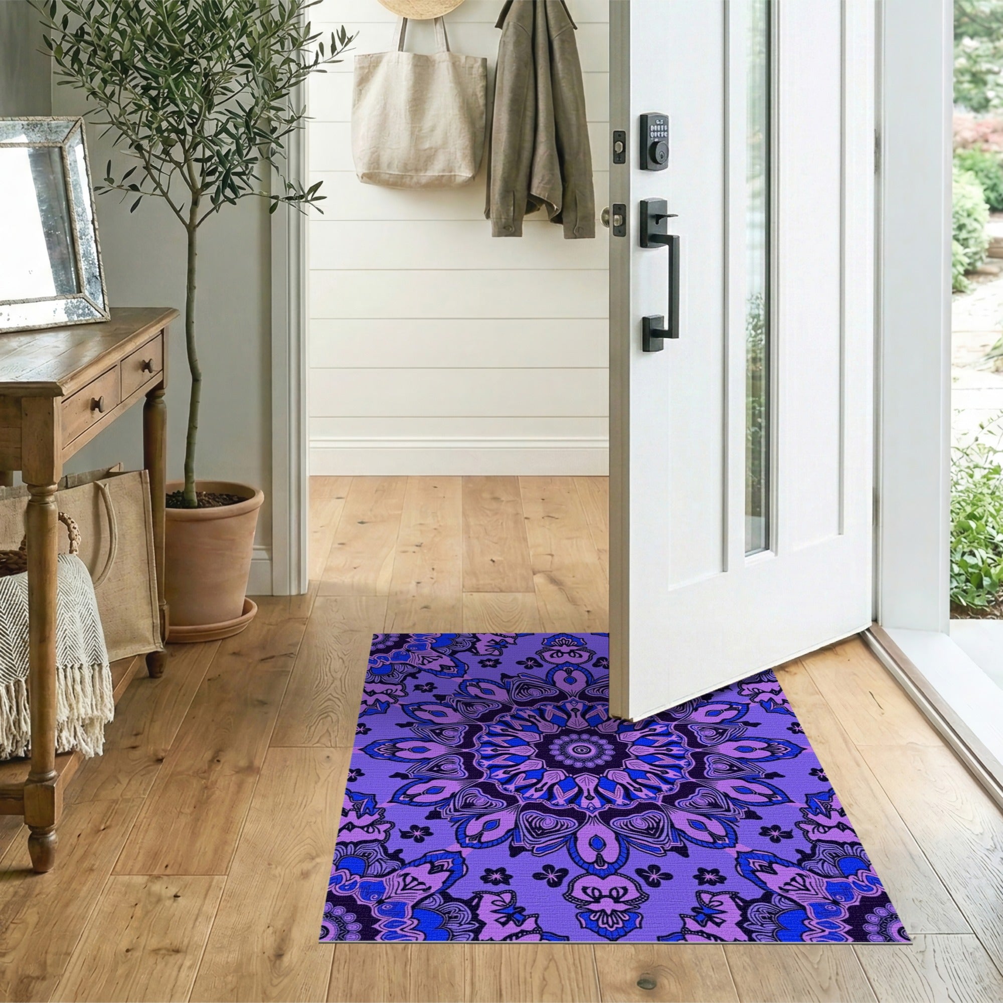 Traditional Persian Intricate Purple Mandala Area Rug