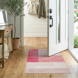 Abstract Red Pink Geometric Area Rug