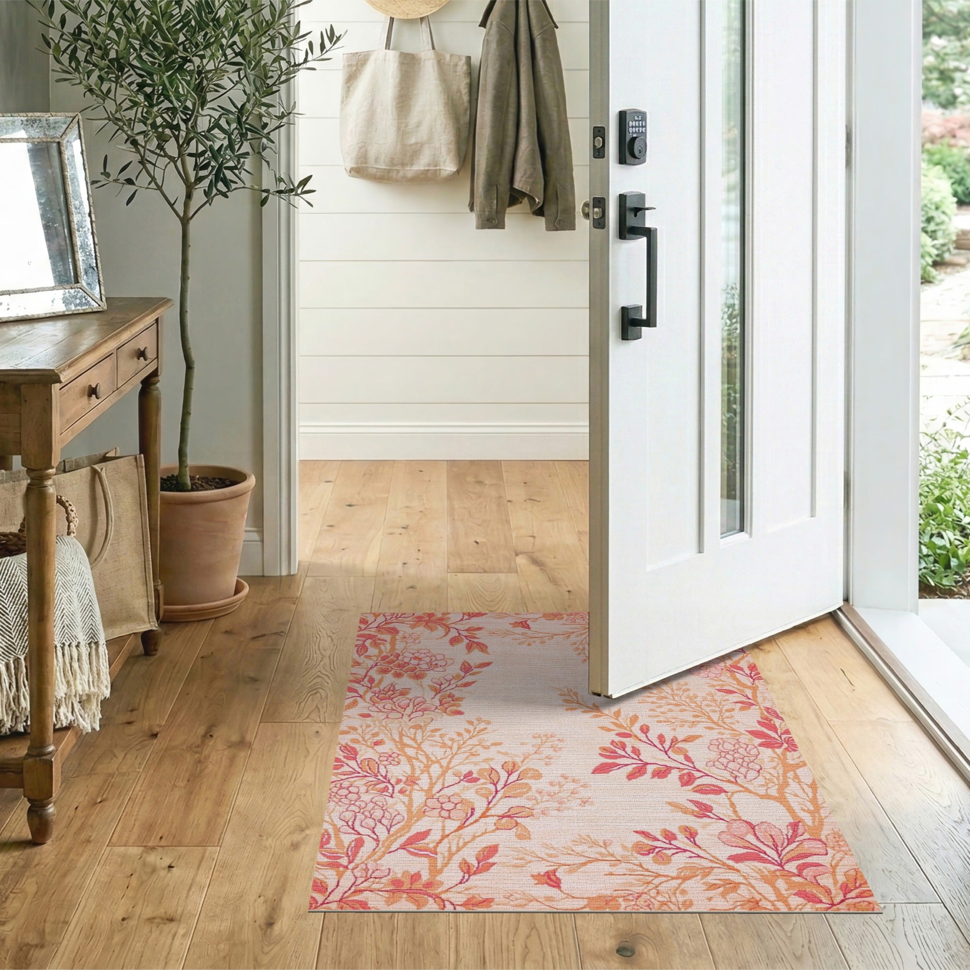 Vintage Pink Blossom Branch Area Rug