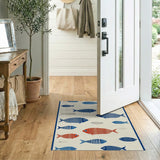 Whimsical Fish School Coastal Area Rug