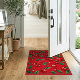 Cherry Fruit Pattern Red Area Rug