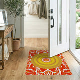 Red Persian Sun Medallion Area Rug