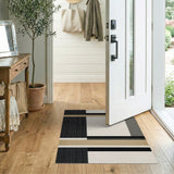 Geometric Modern Modern Black White Geometric Striped Area Rug