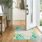 Abstract Teal Mint Area Rug