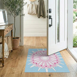 Pink Daisy Mandala Area Rug