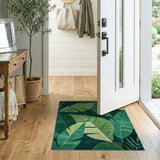 Green Lush Green Banana Leaf Area Rug