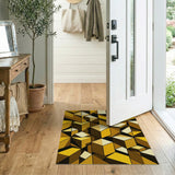 Modern Yellow Geometric Cube Area Rug