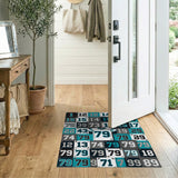 Carolina Panthers Teal Numbers Jersey Area Rug