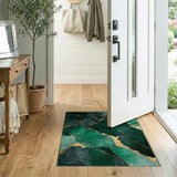 Abstract Area Green Emerald Green Gold Vein Abstract Area Rug