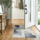 Grey Abstract Geometric Grey Area Rug