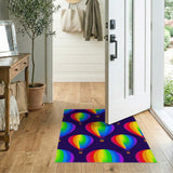 Multi-color and Patterns Rainbow Hot Air Balloon Washable Area Rug