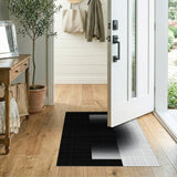 Modern Black White Halftone Gradient Rug