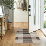 Geometric Modern Brown Tan Striped Geometric Area Rug