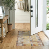 Abstract Geometric Yellow Area Rug