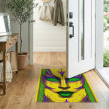 Vibrant Mardi Gras Mask Area Rug