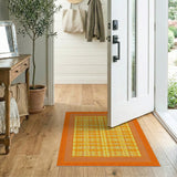 Orange Vibrant Orange Geometric Woven Area Rug
