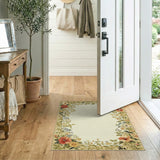 Vintage Floral Border Area Rug