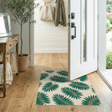 Multi-color and Patterns Green Palm Frond Pattern Area Rug