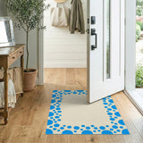 Playful Blue Polka Dot Border Area Rug