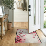 Pink Cherry Blossom Watercolor Area Rug