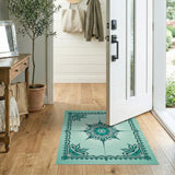 Teal Mandala Ornate Persian Area Rug