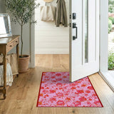 Pink Peony Floral Vintage Pink Area Rug
