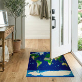 Retro Pixel World Map Area Rug