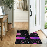 Sparkling Cosmic Glitter Stars Area Rug