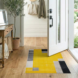 Bold Yellow Geometric Abstract Area Rug