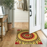Vibrant Red Mandala Persian Area Rug
