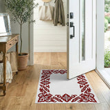 Red Ornate Red Persian Floral Border Rug