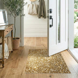 Gold and Silver Shimmering Gold Geometric Area Rug