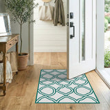 Teal Interlocking Scallop Area Rug