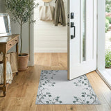 Delicate Ivy Leaf Border Area Rug