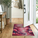 Dreamy Pink Peony Blossom Area Rug