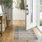 Grey Geometric Block Modern Area Rug