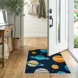 Starry Planets Space Adventure Kids Rug