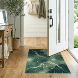 Green Abstract Lightning Dots Area Rug
