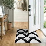 Bold Black Chevron Geometric Area Rug