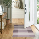 Muted Purple Grey Plaid Area Rug