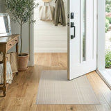 Beige and Neutral Geometric Modern Beige Vertical Stripe Area Rug