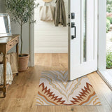 Beige Terracotta Abstract Wave Area Rug