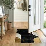 Geometric Modern Gold Geometric Abstract Area Rug