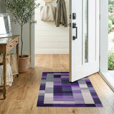 Abstract Geometric Modern Purple Geometric Abstract Area Rug