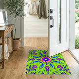 Vibrant Neon Green Mandala Area Rug