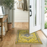 Yellow Grey Geometric Southwestern Rug