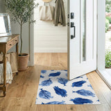 Blue Pomegranate Fruit Pattern Area Rug
