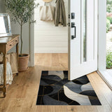 Gold Accent Geometric Abstract Area Rug