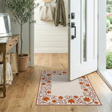 Autumn Maple Leaf Border Area Rug