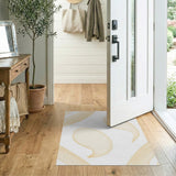 Yellow Banana Leaf Outline Area Rug